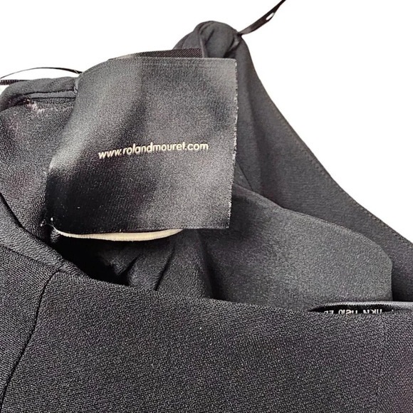 Roland Mouret Womens Wide Leg Twist Front Layered Pants Size 10 Black - Picture 13 of 13